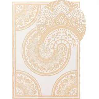 BELIANI Outdoorteppich Beige 160 x 230 cm Rechteckig Orientalisches Muster Modern Indoor Outdoor Terrasse Balkon Garten - Beige