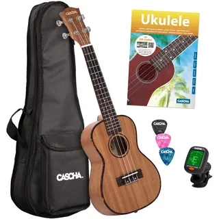 Cascha 2036 Premium Mahagoni Konzert Ukulele Bundle