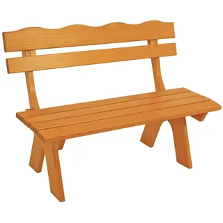 Gartenbank FREITAL Kiefern-Holz Natur 2-Sitzer Bank Garten Rückenlehne