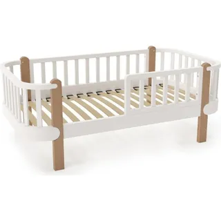 FURNLUX Kinder-einzelbett Etude Weiss 80x160cm / Hauptfarbe: Weiß / Abmessungen: 88 x 65 x 165 cm - Weiß