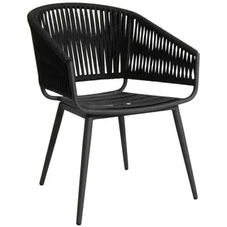 Sessel Palm - Aluminium eisengrau matt, straight weaving schwarz