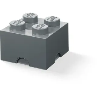 LEGO Aufbewahrungsstein, 4 Noppen, dunkel grau