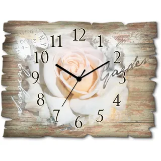 Artland Wanduhr »In Buchstaben - Rose« wahlweise mit Quarz- oder Funkuhrwerk, lautlos ohne Tickgeräusche, weiß