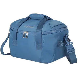 travelite Reisetasche klein, Basics, 40x25x20 cm, 25 L, leichtes Handgepäck, Weekender Damen und Herren – passend für Ryanair, Vueling, Wizz Air & easyJet, Denim Blue