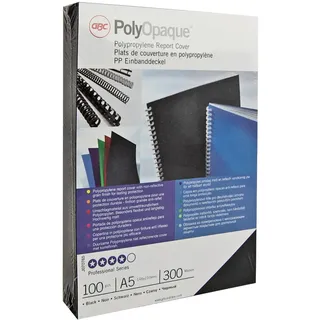 GBC IB387265 PolyOpaque Einbanddeckel, PP, 300 my, 100 Stück, dunkelblau