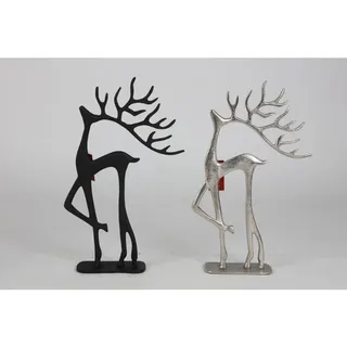 6x BURI Rentier Metall Dekoration Christmas Figur Fenster Tisch Advent Winter