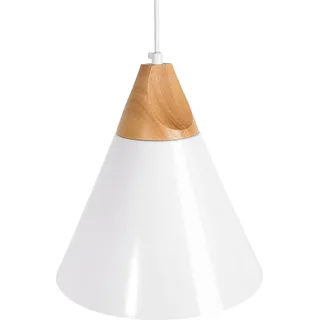 Beliani Hängeleuchte 1-flg. 60 cm kugelförmig weiß, braun