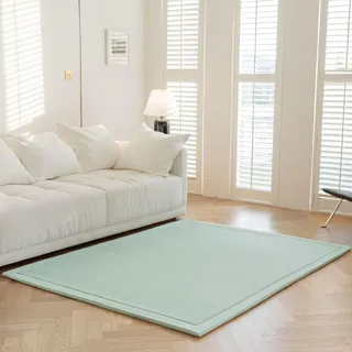 IOTXY Koralle Samt Teppich für Kinder - Samtmatte, krabbelteppich Baby, Krabbeldecke für kinderzimmer und Wohnzimmer, Hellgrün, 150 x 200 cm