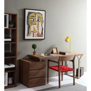 Schreibtisch Tisch Sekretär Büro Holz Tische inkls kleine Kommode Office Neu - Braun