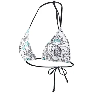 Beco Damen Bikini Damen Triangel Bikini Top, mit herausnehbaren Pads, geeignet als B oder C Cup Bikini, weiß/bunt, 34, 36150