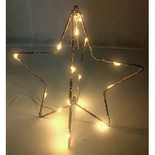 LED-Weihnachtsstern 25cm gold glitzernd Adventsstern Leuchtstern Drahtstern Deko