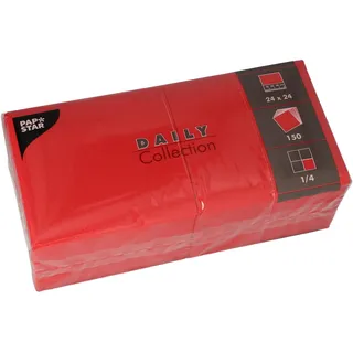 Papstar Servietten "DAILY Collection" 1/4-Falz 24 cm x 24 cm rot