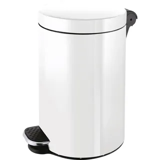 helit H2404205 - Silberionen-Tretabfallbehälter, „the knight“, 20 Liter, weiß