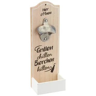 GILDE 1 x Wand-Flaschenöffner Metallöffner Kronkorkensammler Grillen, Chillen, Bierchen Killen Höhe 30 cm, Wanddeko, Wandobjekt (braun (Stückpreis))