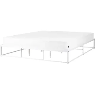 Beliani Bett mit Lattenrost 180x200 cm Weiß Viry - Metall , 180x200 cm , Schlafzimmer, Betten