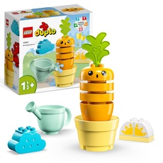 LEGO DUPLO My First Wachsende Karotte, Geschenk für Kleinkinder, Stapelspielzeug für Babys ab 1,5 Jahren mit 4 Gemüse-Steinen, Lern-Spielzeug ins Osterkörbchen 10981