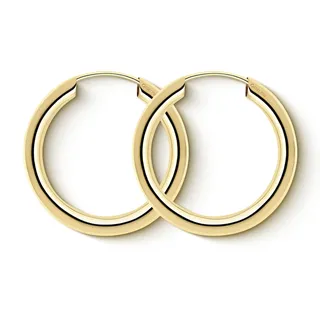 EDELIND Ohrringe Damen Creolen Gold 20mm 375 Gelbgold Breite 2,5mm Kleine Hoop Ohrringe 9 K Echt Gold Goldene Ohrringe mit Schmuck Geschenk Box Made in Germany