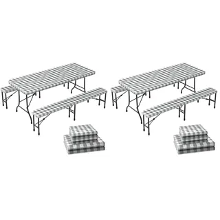 VOUNOT Outdoor Tischdecken 3er Set, Elastische Rechteckige Gartentischdecke, Geeignet für Garten, Balkon und Camping, Abwaschbar Abwischbar Wetterfest, 183cm (Packung mit 2)