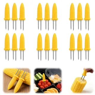 hankousi Maiskolbenspieße, Edelstahl, kreativer Maiskolbenhalter, Schaschlikspieße, Grillzubehör für Party, Picknick, Camping, Essen, Festival, Küchenwerkzeug, 18 Stück