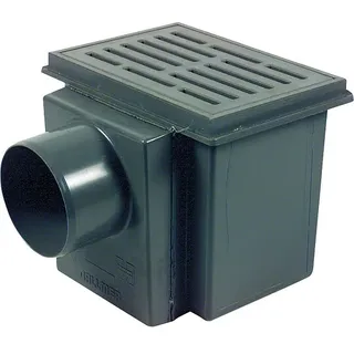 Kellerablauf 150 x 220 mm DN 100 / 3° geneigt waagerecht - schwarz