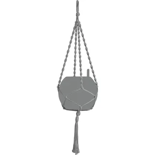 Lechuza® Hängeampel Makramee Cotton Boho 90 Grau 22 cm x 14 cm