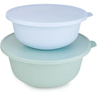 Tupperware Schüssel Aloha 4 l Mint + 2 l Hellblau Servierschüssel Salatschüssel Backschüssel (inkl. Kühlschranksystem 300 ml)