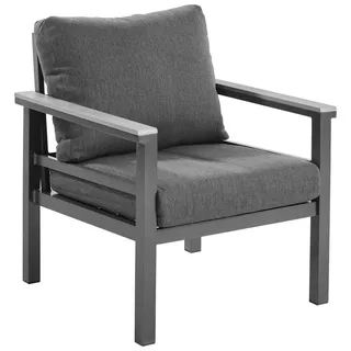 Amatio Loungesessel , Hellgrau, Dunkelgrau , Metall, Kunststoff, Textil , Füllung: Schaumstoff , eckig , 67x74x73 cm , Bsci , Gartenmöbel, Loungemöbel, Lounge-Serien