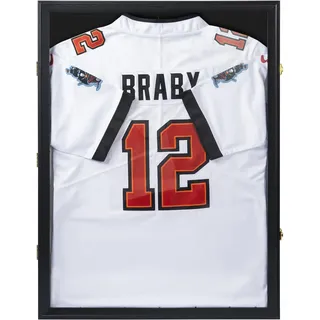 LASUK Trikotrahmen 60 x 80CM, Objektrahmen für Fußballtrikot, 3D Schwarzer Bilderrahmen für Trikot, Bilderrahmen zum Befüllen Groß für Fußball, Rugby, Eishockey, NBA-trikot, 1 Set