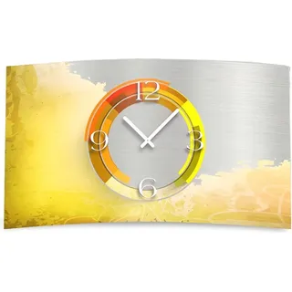Abstrakt gelb Designer Wanduhr modernes Wanduhren Design leise kein ticken dixtime 3D-0003 - Gelb