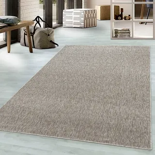 Ayyildiz Teppiche Teppich »Nizza 1800 Kurzflorteppich« rechteckig 6 mm Höhe pflegeleicht, leicht melierter Kurzflor, ringsum gekettelt, Wohnzimmer, beige