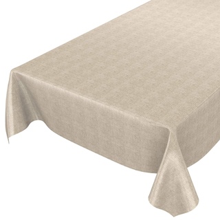 ANRO Wachstuchtischdecke Wachstuch Wachstischdecke Tischdecke Wachstuchdecke Beige Leinenoptik 200x140cm