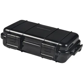 Wasserdichte, stoßfeste Aufbewahrungsbox mit 2 U-förmigen Schnallen für Angeln, Camping und Wandern (Schwarz, Größe L)