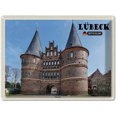 Blechschild 30x40 cm - Lübeck Deutschland Holstentor