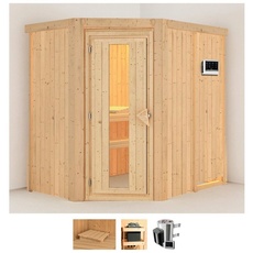 Bild Sauna »Swantje«, (Set), 3,6-kW-Bio-Plug & Play Ofen mit externer Steuerung beige