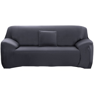 ele ELEOPTION Sofa Überwürfe Sofabezug Stretch elastische Sofahusse Sofa Abdeckung in Verschiedene Größe und Farbe (3 Sitzer für Sofalänge 170-220cm, Grau)