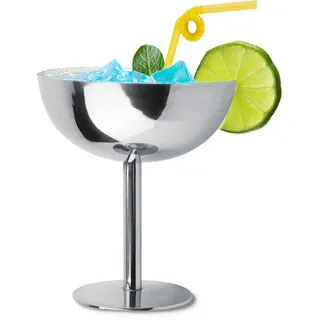 Hapivida Eisbecher, Dia 10cm 200ml Edelstahl Eisbecher Eispokal EIS Becher Dessertschalen mit Fuß, Dessertgläser für Eiscreme Obst Cocktails Salat Joghurt und Fruchtpudding (Tall)