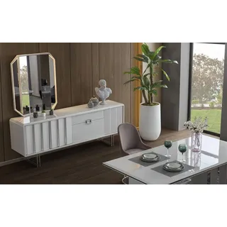 Gruppe Sideboard Spiegel Kommode Schränke Holz Möbel Weiß Wohnzimmer