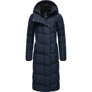 Wintermantel RAGWEAR "Wintermantel Pavla Long", Damen, Gr. M, blau (navy), Obermaterial: 100% Polyester PES.  Obermaterial: Futter: 100% Polyester PES. 100% Polyester PES., Mäntel Wintermantel