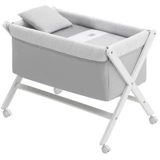 Cambrass - Holzminiwiege x 55x87x74cm Vichy10 Grau/Weiß 55x87x74 cm