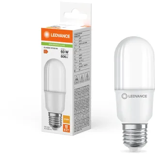 LEDVANCE LED Classic Stick 60 P 8W 827 Frosted E27 2700 K 1 St.
