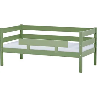 Einzelbett ECO Comfort 70 x 160 cm inkl. Rollrost, Matratze und Rausfallschutz pale green