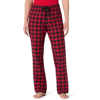 Amazon Essentials Damen Pyjamahose aus Flanell, Rot Buffalo Karos, XL