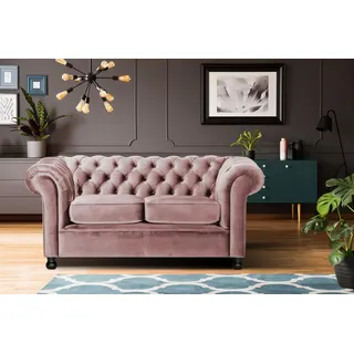 Home Affaire Chesterfield-Sofa »Chesterfield Home 2-Sitzer« mit edler Knopfheftung und typischen Armlehnen, rosa