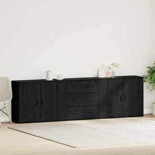 vidaXL Sideboard Schwarz Eichen-Optik 240 x 33 x 70 cm Holzwerkstoff - Schwarz