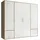 Drehtürenschrank Valencia 206 x 195 x 60 cm Weiß/Eiche