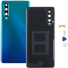 YHX-OU Akku-Abdeckung für Huawei P30 Rückseite, Ersatz-Akkudeckel + für Huawei P30, Glaslinse für Rückseite + Installationswerkzeug (Aurora-Blau)