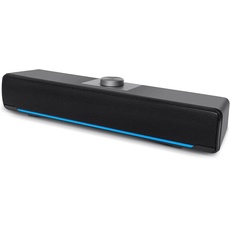 Bild von Computer Speaker, Bluetooth 5.0 Stereo Electro-Acoustic Barrier Speaker with Blue LED Light and USB Auxiliary Connection for Computer Desktop Computer Monitor