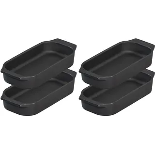 Enders® Tapasschalen-Set, 4er Set, emailliertes Gusseisen, gleichmäßige Hitzeverteilung und Speicherung, BBQ, Grillpfanne, Pfännchen, Gusspfanne, Servierpfanne, schwarz, 4 x B9 x T19 x H3,5 cm, #7931