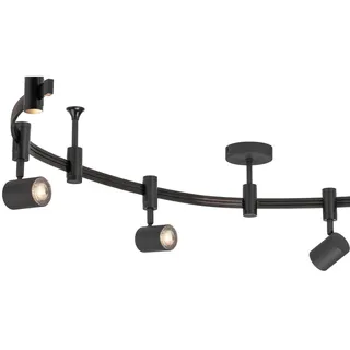 Novel Schienensystem , Schwarz , Metall , oval , 240 cm , RoHS, Reach, Ce , schwenkbar, verstellbare Arme, verstellbare Spotlights , Lampen & Leuchten, Innenbeleuchtung, Schienensysteme