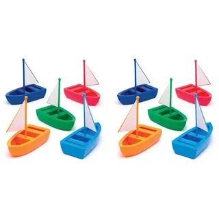 Baker Ross Segelboote aus Kunststoff (6er-Pack) In 5 Rot, Marineblau, Grün, Orange und Hellblau. (Packung mit 2)